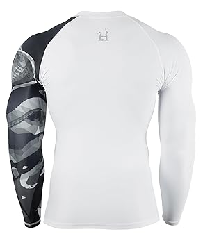 HUGE SPORTS Men's Swim Shirts Long Sleeve Zip Rash Guard UPF